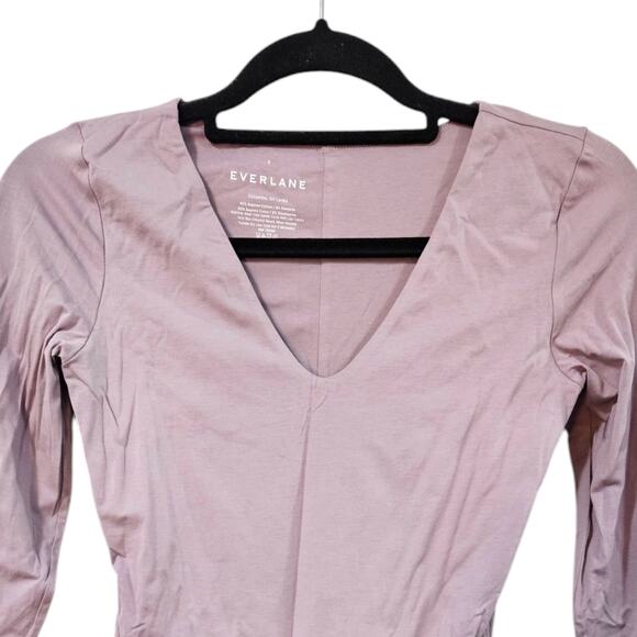 NWOT Everlane The Long-Sleeve V-Neck Bodysuit Size S - Picture 2 of 6